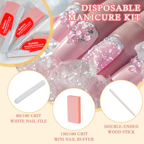 Bebbtiy 3-in-1 Disposable Manicure Kit - 50 Pack Nail File & Buffer Set