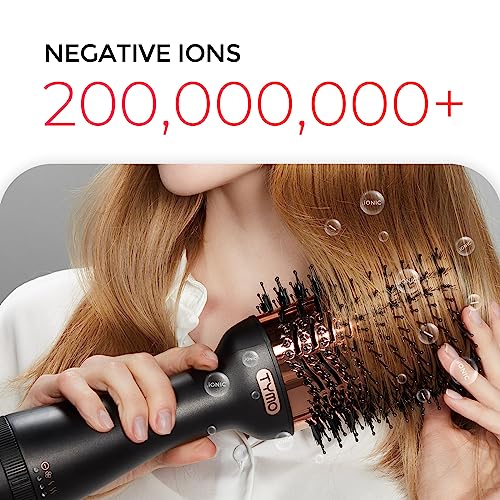 TYMO Hair Dryer Brush Blow Dryer Brush in One, 4 in 1 Ionic Hairdryer and Styler Volumizer with Oval Titanium Barrel, Hot Air Straightener for Smooth Frizz-Free Blowout, Gold, 2.85 Inch