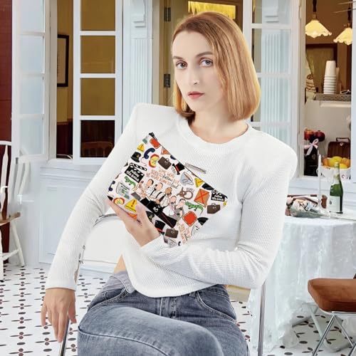 LEVLO Ewen Montagu Dun Makeup Bag - Inspirational Cotton Cosmetic Pouch