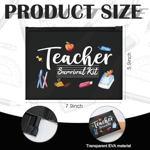 Black Teacher Survival Makeup Bag - 60 Pcs Teacher Appreciation Gifts