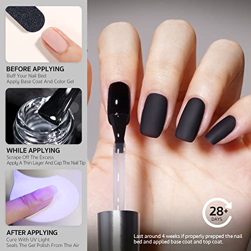 GAOY Matte Gel Top Coat 16ml – No Wipe Velvet Finish for UV Nail Art