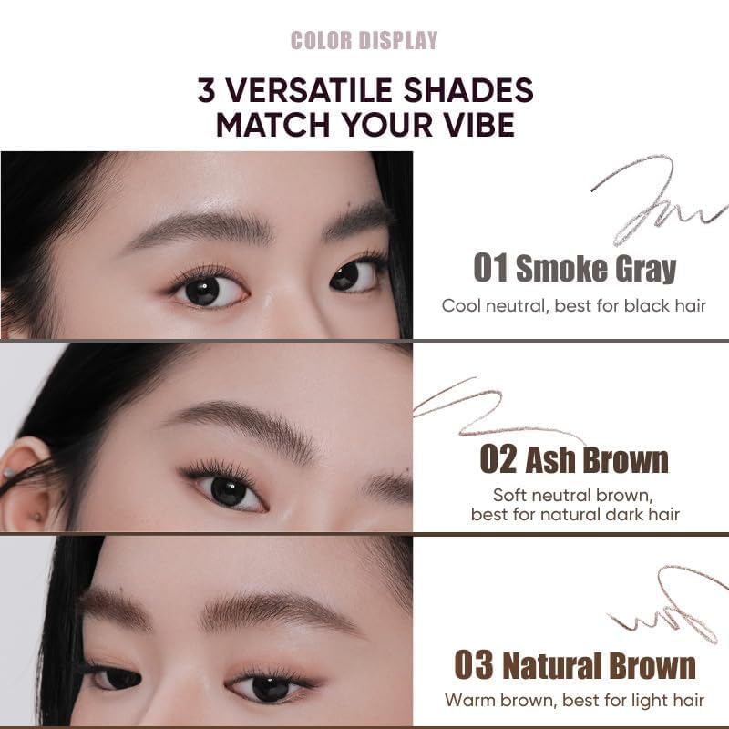 JUDYDOLL Precision Auto Brow Pencil - 02 Ash Brown, Waterproof & Long-Lasting