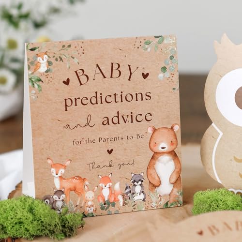 Baby Shower Advice Cards Set of 50 - Woodland Animal Theme