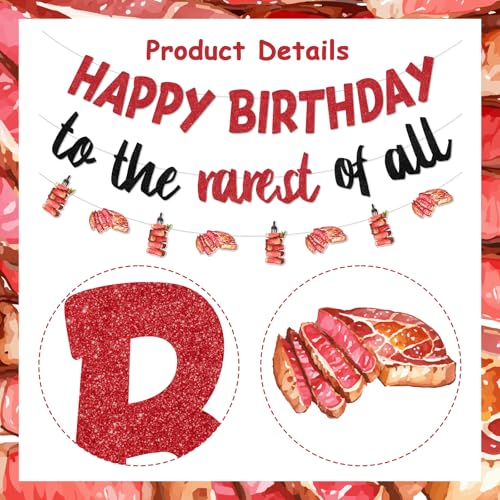 Beefsteak Birthday Party Decorations - BBQ Banner & Garlands