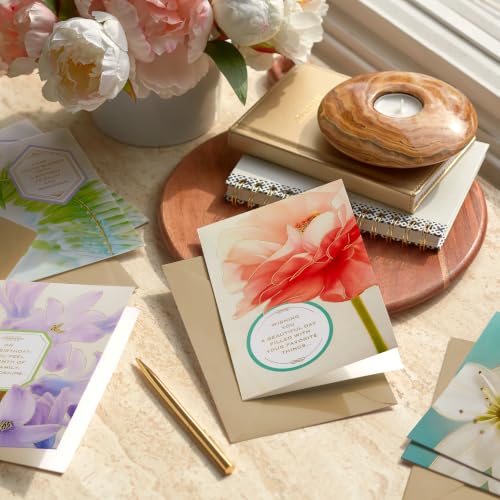 Hallmark Spiritual Birthday Cards Assorted 16-Pack with Floral Designs