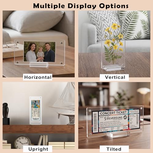 Clear Acrylic Ticket Stub Display Holder - 2.8x6.3 Inch Frame