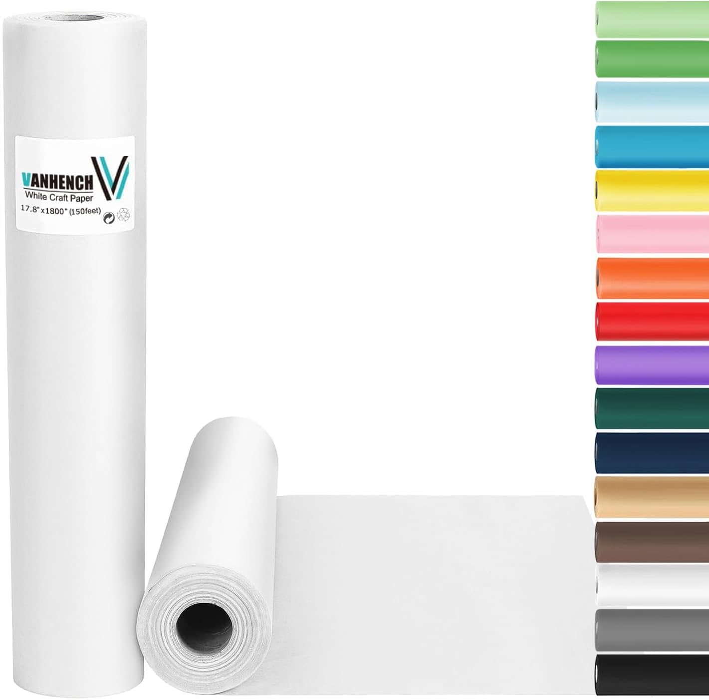 Brown Wrapping Paper Roll - Craft Kraft Packing Paper 17.5"x1200" for Gifts, Arts, & Moving Supplies | 70GSM