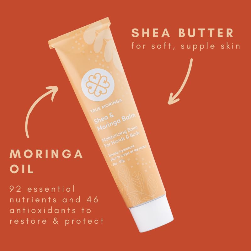 True Moringa Shea & Moringa Balm - Intensive Hydrating Skin Cream, 2oz