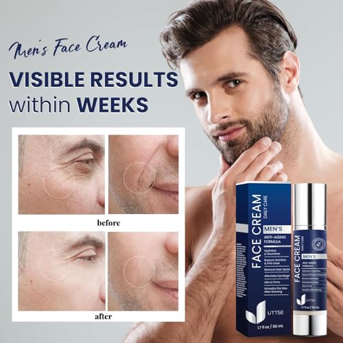 Uttse 6-in-1 Face Moisturizer for Men - Reduces Eye Bags & Dark Circles - 1.7 fl oz