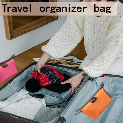 Set of 6 Waterproof Nylon Cosmetic Pouches for Travel