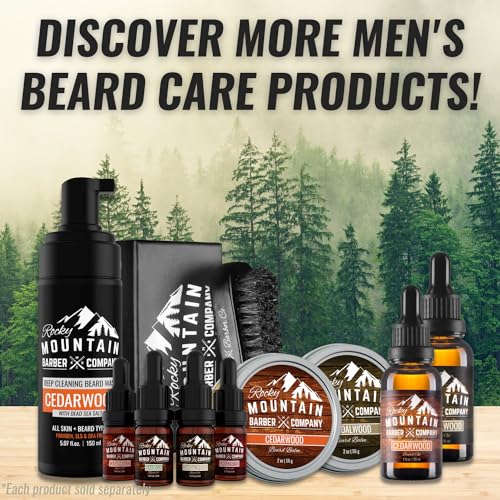 Rocky Mountain Barber Company Mustache & Sandalwood Beard Oil 1 oz - Tames & Styles Beards
