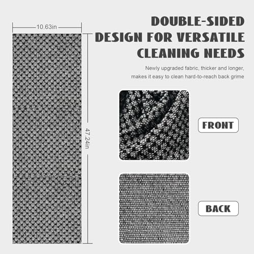 Black Exfoliating Shower Towel - Extra Long Back Scrubber