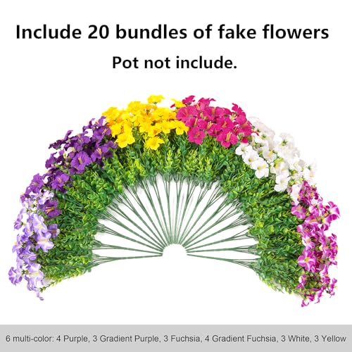 20 Bundles Faux Morning Glory Artificial Flowers for Outdoors
