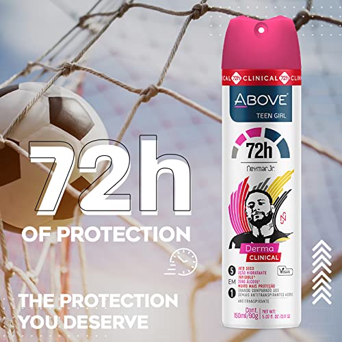 ABOVE Neymar Jr Teen Girl Antiperspirant Deodorant Spray 3.17 oz - 72 Hour Protection, Red Fruits & Vanilla