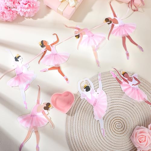 Ballerina Dancer Banner Garland - 2 Pcs Pink Ballet Decor