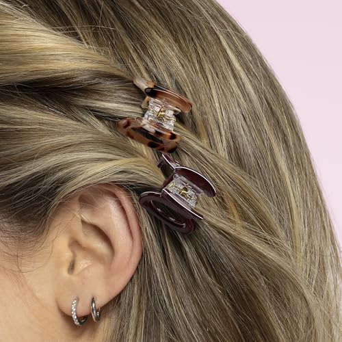 Conair Luxe Acrylic Mini Hair Clips 11-Pack for Women, Lightweight & Durable