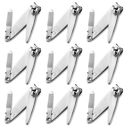 Natzerat 24pcs Nail Clippers with File Bulk Pack for Men Women - Compact & Durable