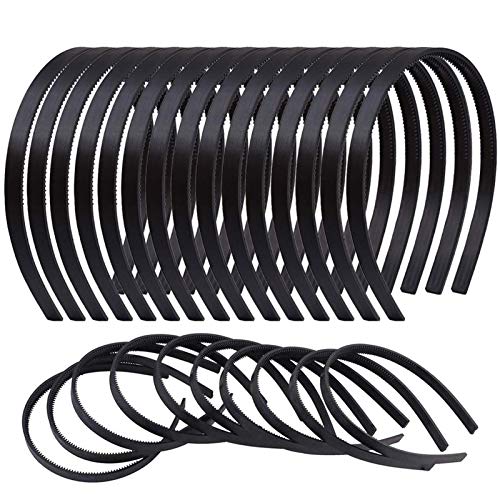 Candygirl 36pcs Black Plastic Headbands - DIY Craft Hairbands