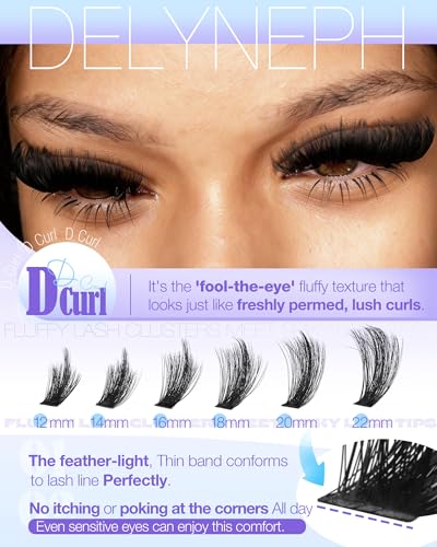 Delyneph E-200D & 260D Fluffy Lash Clusters Kit - Volume & Spiky Eyelash Extensions