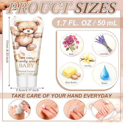 15 Pack Bear Baby Shower Hand Cream Favors - Travel Size Lotion