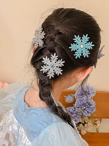 8PCS Snowflake Hair Clips - Festive Christmas Hair Accessories