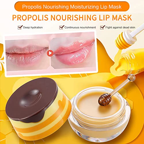 Alisesun 4Pcs Strawberry & Honey Lip Balm Propolis Mask – Moisturizing Lip Care