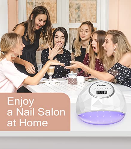 Easkep 86W UV LED Nail Lamp - White Gel Nail Dryer with Eye Protection