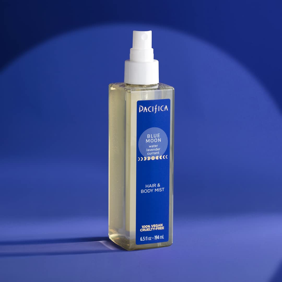 Pacifica Hair Perfume & Body Fragrance Mist - Blue Moon Lavender & Currant | Alcohol-Free, Vegan, 6.5 oz