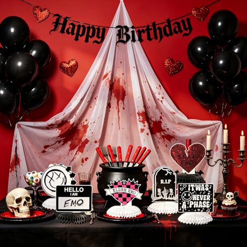 12 Pcs Gothic Honeycomb Centerpieces for Emo Parties