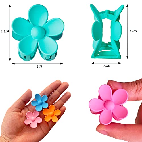 12 Pack Colorful Flower Hair Claw Clips for Girls & Women