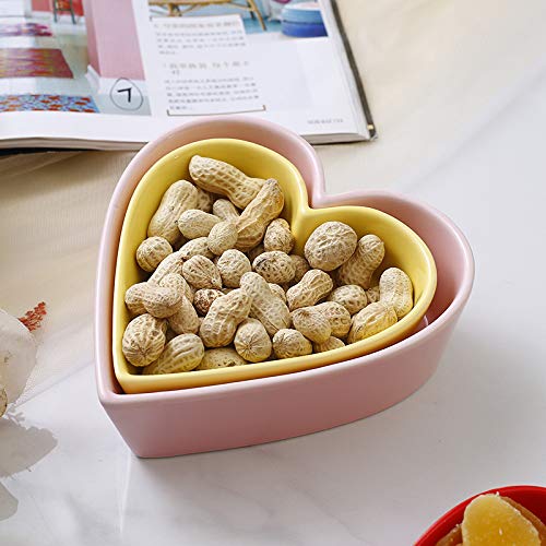 Sizikato Heart Shaped Ceramic Bowl for Snacks & Desserts