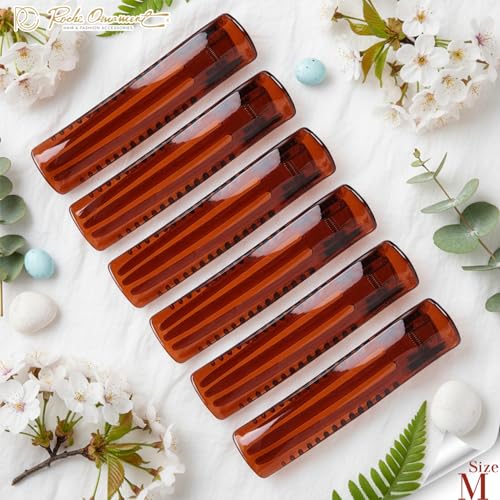 RC ROCHE 6-Pack Medium Brown Duckbill Hair Clips for Women & Teens Alligator Style