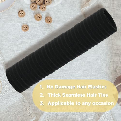 No-Damage Hair Ties - 120 PCS Soft Cotton & Nylon Ponytail Holders