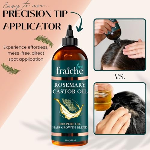 Live Fraiche Rosemary Castor Oil for Hair Growth - 16 Fl Oz, Pack of 1