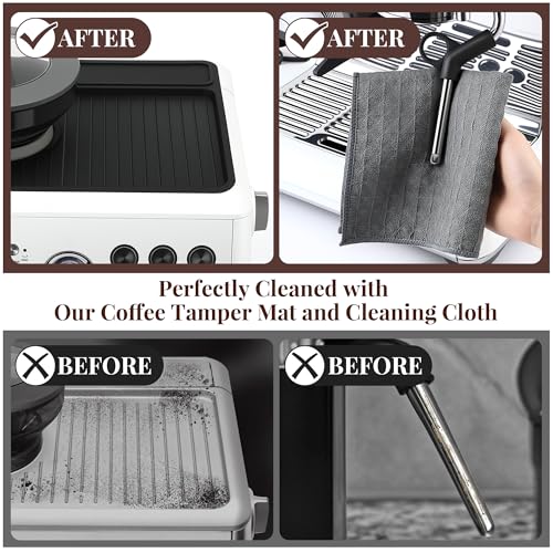 Espresso Machine Tamping Mat with Microfiber Cloth for Breville 870/880