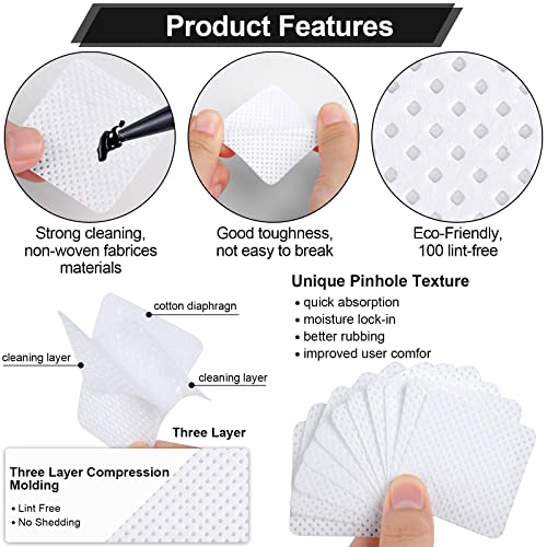 200 Non-Woven Nail Wipes with Pump Dispenser Bottle - Lint-Free & Super Absorbent