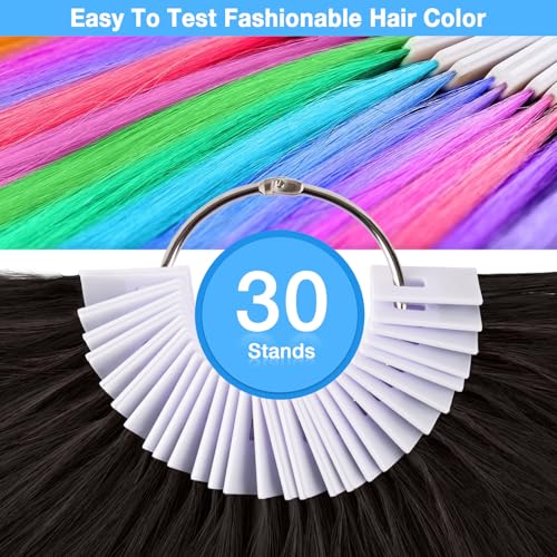 Noverlife 30PCS Human Hair Color Swatches - Black Hair Testing Sample Ring