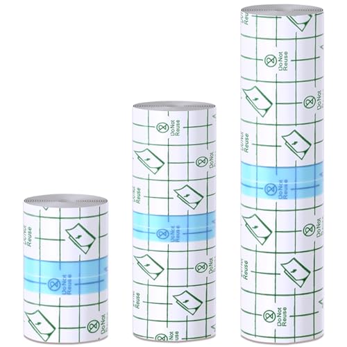 Emalla 3 Rolls Second Skin Tattoo Cover, Waterproof Tattoo Aftercare Bandage Breathable Tattoo Cover Up Patch Tape Tattoo Film 2", 4", 6" x 2.2 Yard Tattoo Supplies for Healing Wrap Swimming Shower