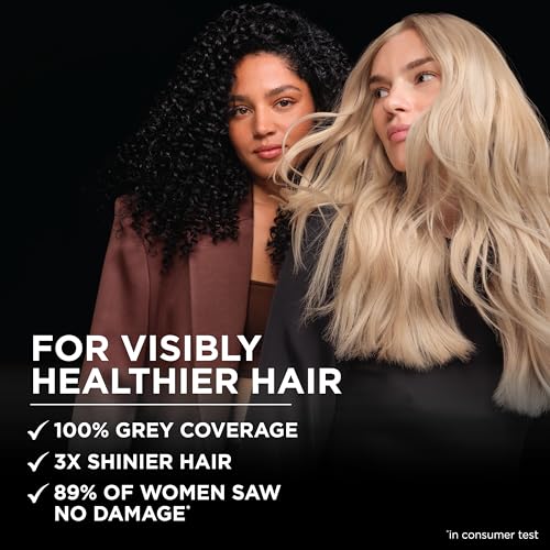 Garnier Olia Hair Color, Ammonia-Free Permanent Hair Dye, Oil-Powered Formula for 100% Gray Coverage and 3x Shinier Hair, Vegan & Cruelty Free, 4.0 Dark Brown, 2 Count