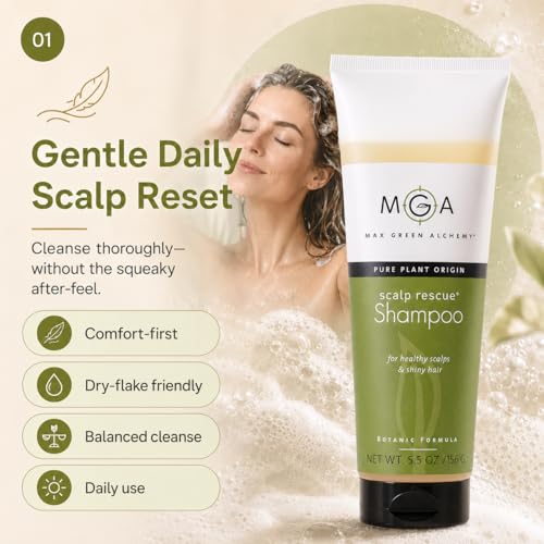 Max Green Alchemy Scalp Rescue Shampoo 5.5 Oz - Natural Herbal Hair Care for All Hair Types