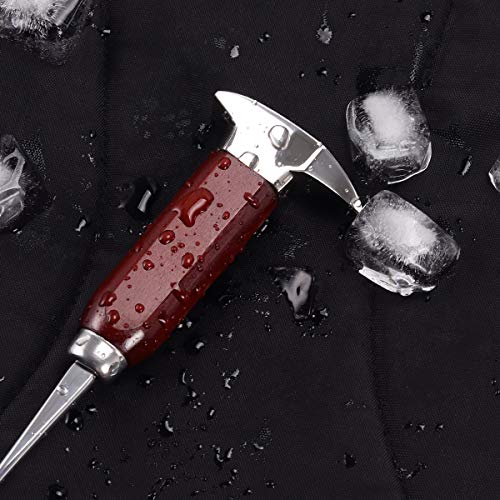 Professional Dual-Point Ice Pick - Heavy Duty Stainless Steel with Wood Handle