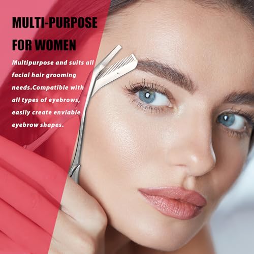 Eyebrow Trimming Scissors with Comb - Ergonomic Steel Design