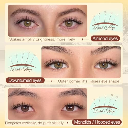 Ruairie Manga Lash Clusters A - Wispy Curly Eyelash Clusters 180pcs Natural 11-13mm DIY