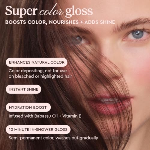Glaze Supergloss Sleek Espresso - Hydrating Semi-Permanent Hair Gloss 6.4 Fl Oz