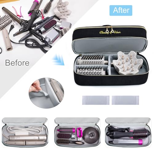 Travel Hair Tool Organizer Bag for Hair Dryers & Styling Tools - Double-Layer, Compact & Durable