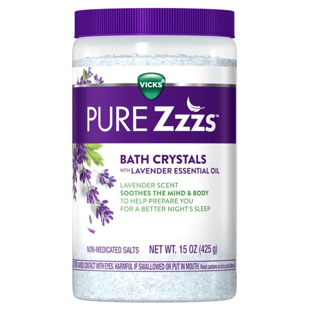 Vicks Zzzquil Pure Lavender Bath Crystals for Relaxation - 15 oz