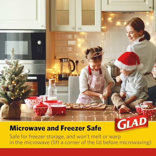 Glad Holiday Food Storage Containers, 64 Oz, 3 Ct - BPA-Free