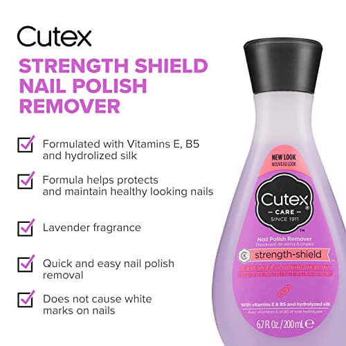 Cutex Strength Shield Nail Polish Remover - 6.76 Fl Oz (Pack of 2)
