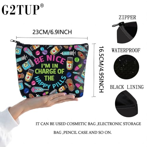 G2TUP Pharmacy Technician Makeup Bag - Funny Pharmacist Gift, Graduation Be Nice I Am New