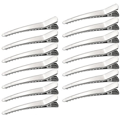 100 Pcs 6cm Silver Metal Alligator Hair Clips for Thick & Thin Hair